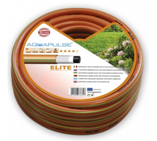 Шланг поливальний Aquapulse Elite 30 м 5/8" Гнучкий поливальний шланг Помаранчевий садовий шланг для поливу