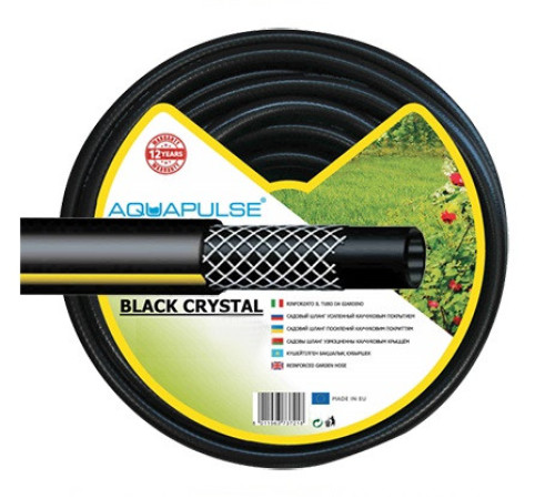 Шланг поливальний Aquapulse Black Crystal 20 м 5/8" Армовані шланги для поливу городу Водяний шланг