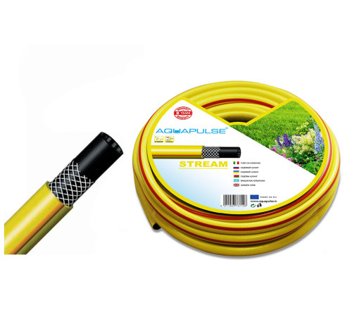 Шланг поливальний Aquapulse Stream 50 м 3/4" Садовий шланг для дачі Тришаровий поливальний шланг