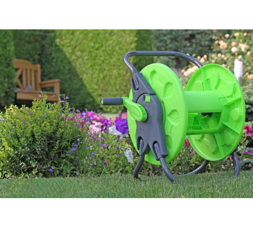 Котушка для шланга 1/2" 60 м Зелений Пластикова котушка для намотування шланга Барабан для садового шланга