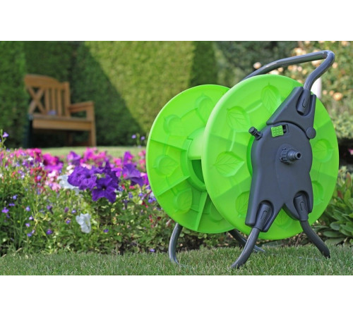 Котушка для шланга 1/2" 60 м Зелений Пластикова котушка для намотування шланга Барабан для садового шланга