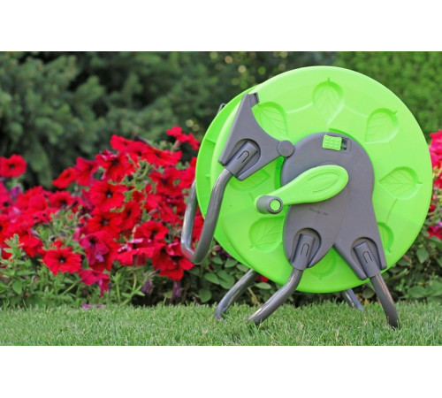 Котушка для шланга 1/2" 60 м Зелений Пластикова котушка для намотування шланга Барабан для садового шланга