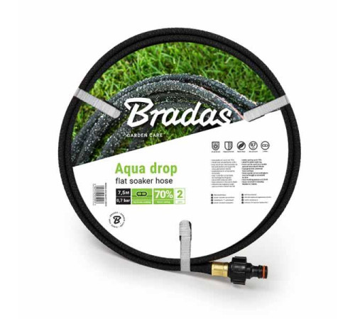 Шланг сочащийся Bradas Aqua-Drop Flat WADF1/2075 1/2 7.5 м Сочащийся шланг Шланг що плаче для поливу