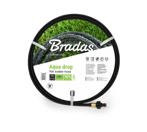 Шланг сочащийся Bradas Aqua-Drop WAD1/2015 1/2" 15 м Плоский шланг для крапельного поливу Сочащийся шланг для поливу