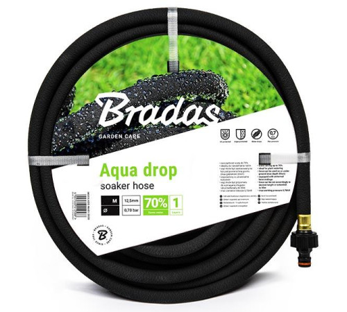 Шланг сочащийся Bradas Aqua-Drop WAD1/2020 1/2" 20 м Потіючий шланг для поливу Капілярний шланг для поливу