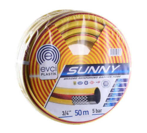 Шланг для поливу Evci Plastik Sunny 3/4" 50 м Довгий поливальний шланг Хороший садовий шланг