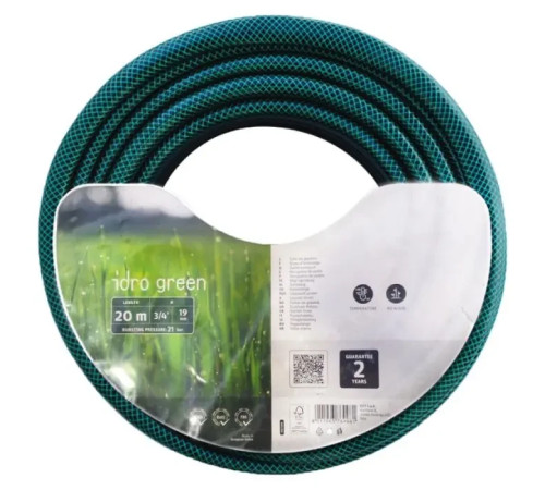Шланг для поливу Aquapulse Idro Green 3/4" 20 м Тришаровий садовий шланг Зелений шланг для поливу газону