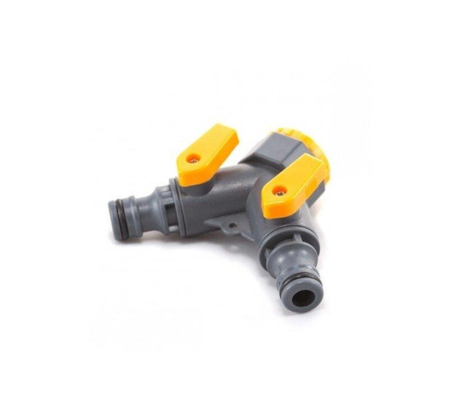 Кран кульовий Yimai 5002 на 2 виходи 1/2"-3/4" Пластиковий кульовий кран для шланга Кран для садового поливу