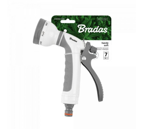 Пістолет для поливу 7-функціональний Bradas Handy Soft White Line WL-EN44TK Ручний пістолет для поливу