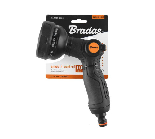 Пістолет для поливу 10-функціональний Bradas Smooth Control Black Line ECO-2055 Пістолет-розпилювач для поливу