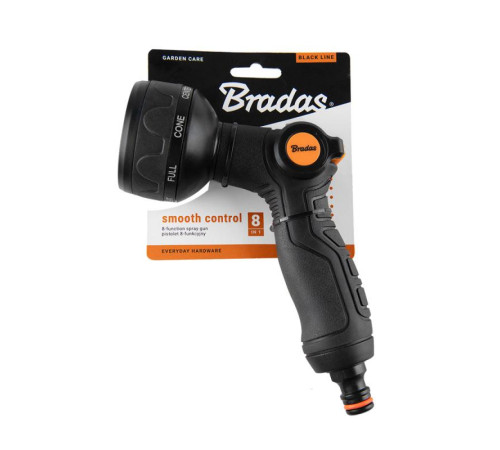 Пістолет для поливу 8-функціональний Bradas Smooth Control Black Line ECO-2054 Пістолет для поливу рослин