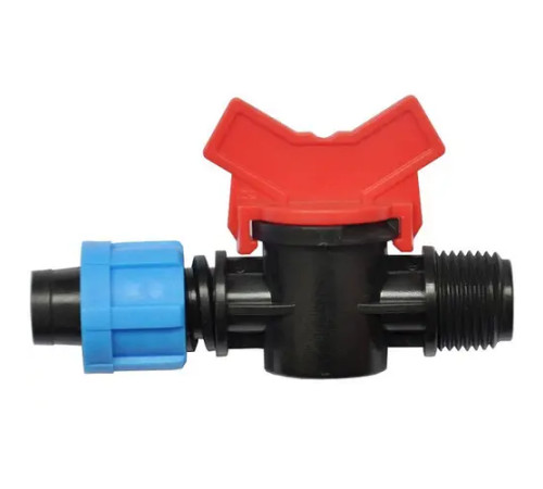 Кран із зовнішньою різьбою 1/2″ для стрічки 16 Santehplast SL-011-1 З'єднувальний кран для крапельної стрічки