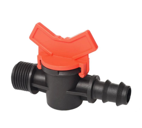 Кран для крапельної трубки із зовнішньою різьбою 1/2" Santehplast SL-011-7 Пластиковий фітинг для крапельної трубки