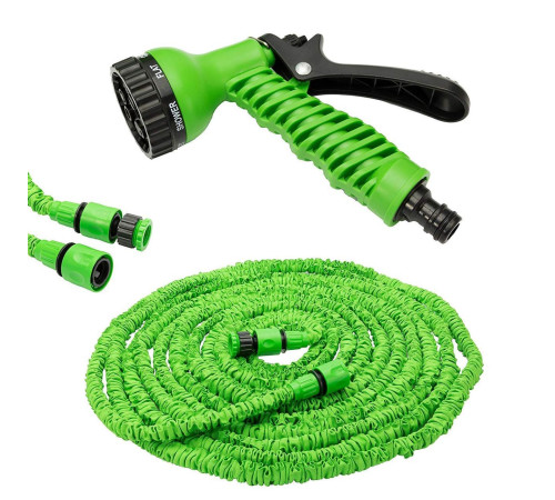 Шланг розтяжний з розпилювачем As Seen On TV Magic Hose Green 22.5 м Поливний шланг розтяжний