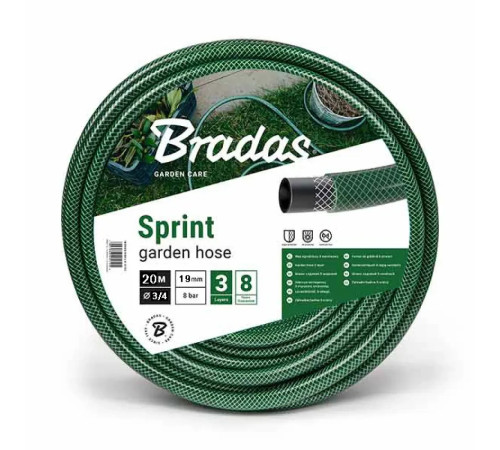Шланг для поливу Bradas Sprint WFS3/425 3/4" 25 м Садовий ПВХ шланг Тришаровий поливальний шланг