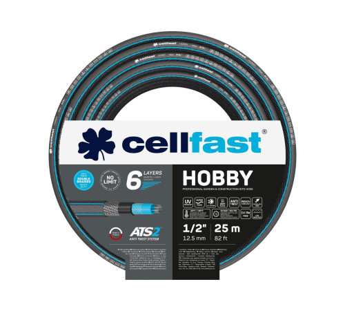 Шланг садовий Cellfast Hobby ATS2 1/2′ 25 м Шестишаровий універсальний садовий шланг