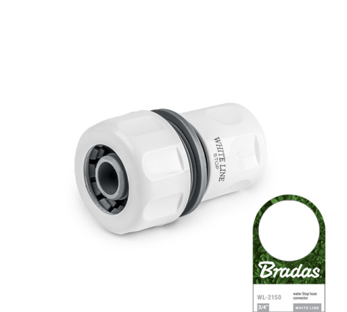 Коннектор 3/4" Bradas Stop White Line WL-2150 Пластиковий коннектор для поливальних шлангів