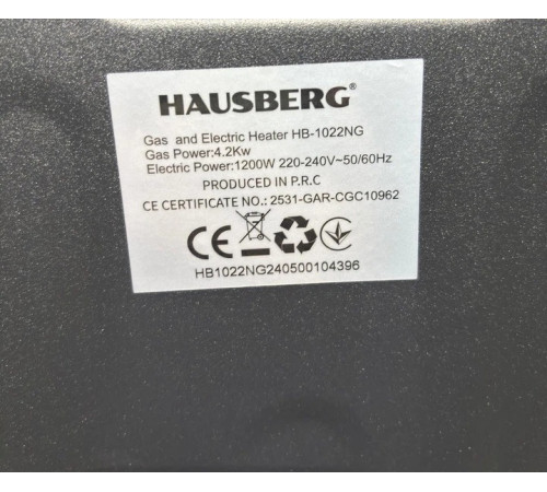 Обігрівач газовий керамічний Hausberg HB-1022NG 60