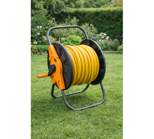 Котушка для шланга 1/2" 60 м Зелений Пластикова котушка для намотування шланга Барабан для садового шланга