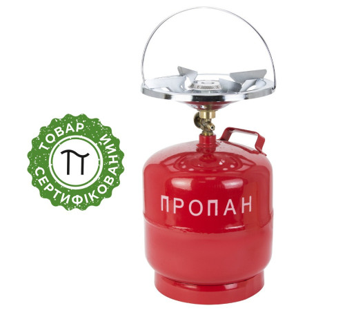 Баллон газовый с конфоркой 8л SIGMA (2903221) Газовый баллон с горелкой | Туристический газовый баллон